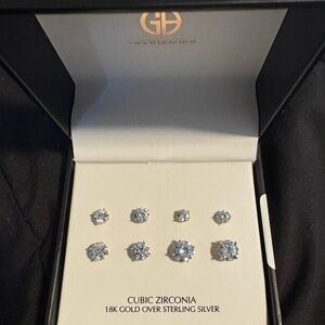 Giani Bernini 18K Gold over Silver Cubic Zirconia Earrings retail $100